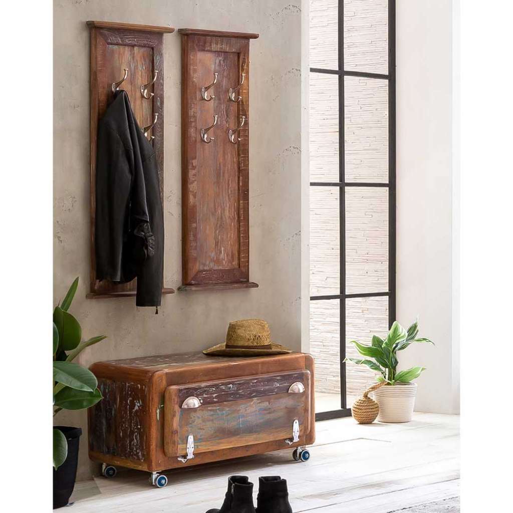 Garderobenprogramm im Shabby Chic Stil Recyclingholz (dreiteilig)