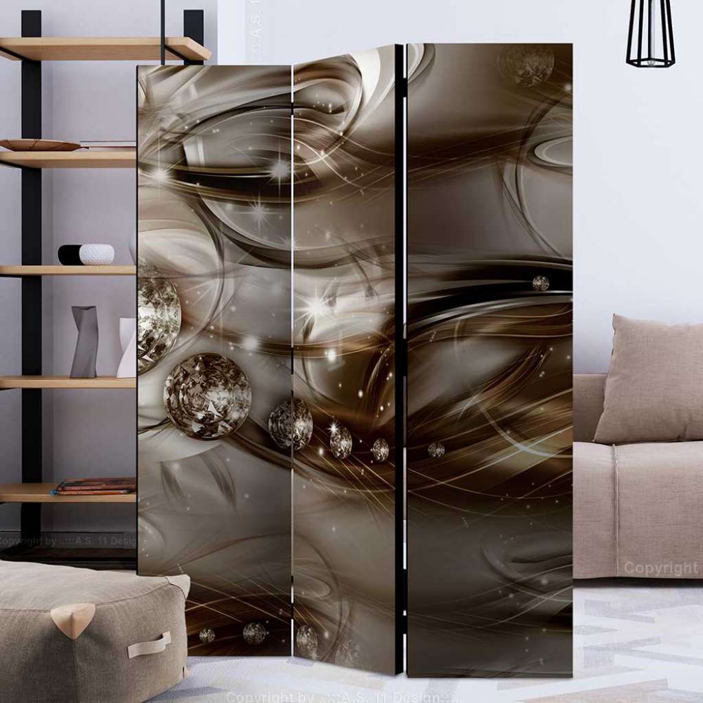 Spanische Wand Mehrfarbig Braun Grau abstraktem Muster