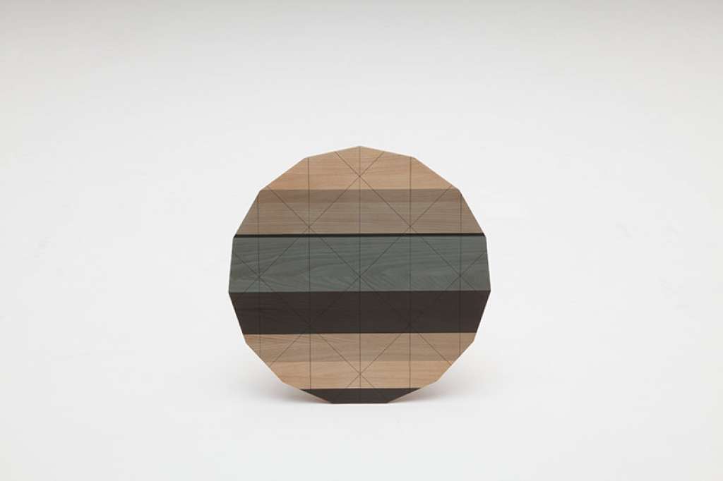 Karimoku - Colour Wood Tisch Kastanie - bunte Streifen - indoor