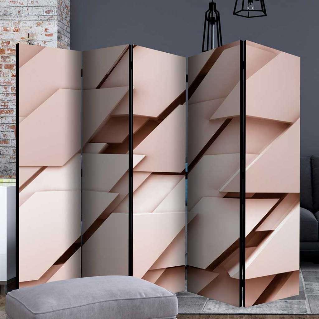 Raum Trennwand in Rosa und Braun abstraktem Muster