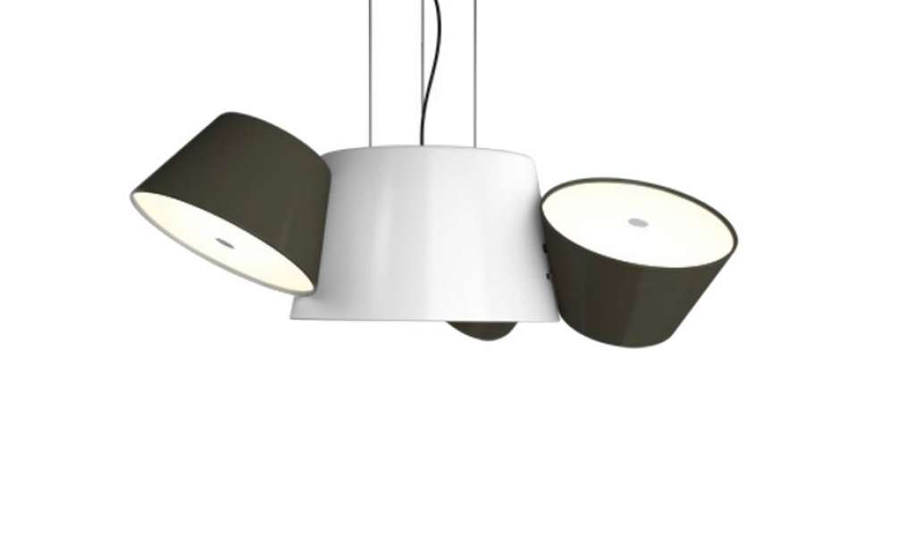 Marset - TAM TAM 3 Leuchte - Außenschirme graubraun - Mittelschirm weiß - indoor