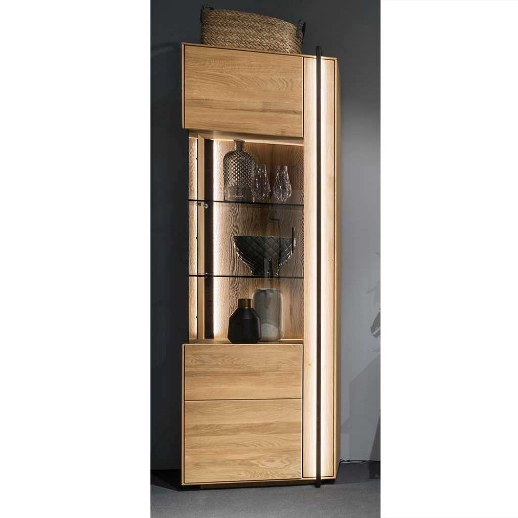 Wohnzimmer Vitrinenschrank in Asteichefarben 1 Tür mit Soft Close
