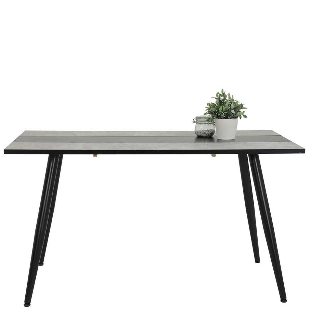 Tisch Esszimmer in Beton Grau und Schwarz Vierfußgestell