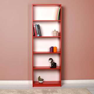 Bücher Regal modern in Rot und Weiß melaminbeschichtet