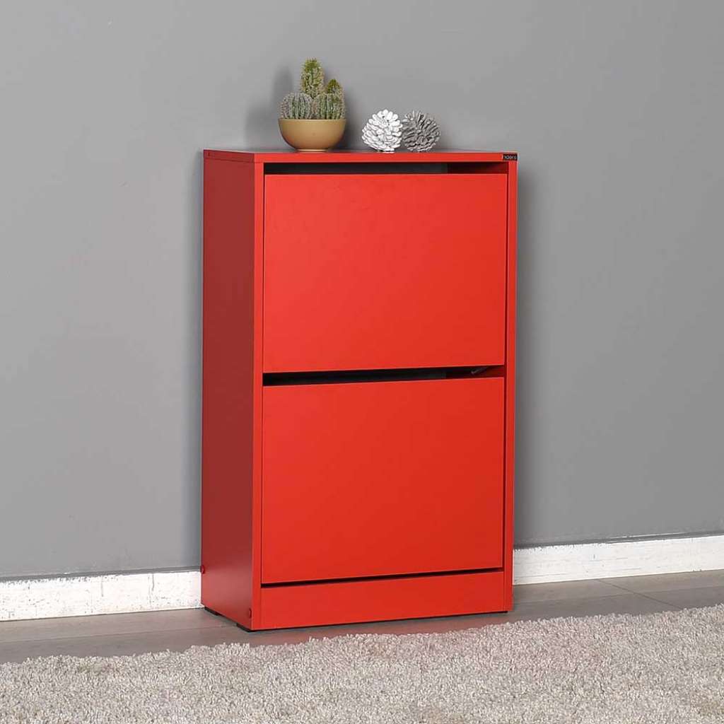 Schuhklapper in Rot melaminbeschichtet 26 cm tief