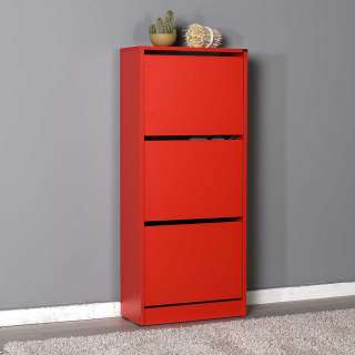 Roter Schuh Schrank in modernem Design drei Schuhklappen