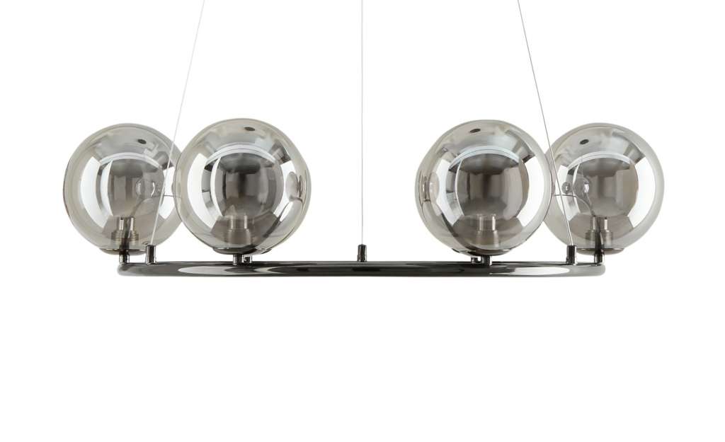 Meisterleuchten LED-Krone 6-flammig, schwarzchrom/Rauchglas ¦ schwarz Ø: 70 Lampen & Leuchten > Innenleuchten > Pendelleuchten - Höffner