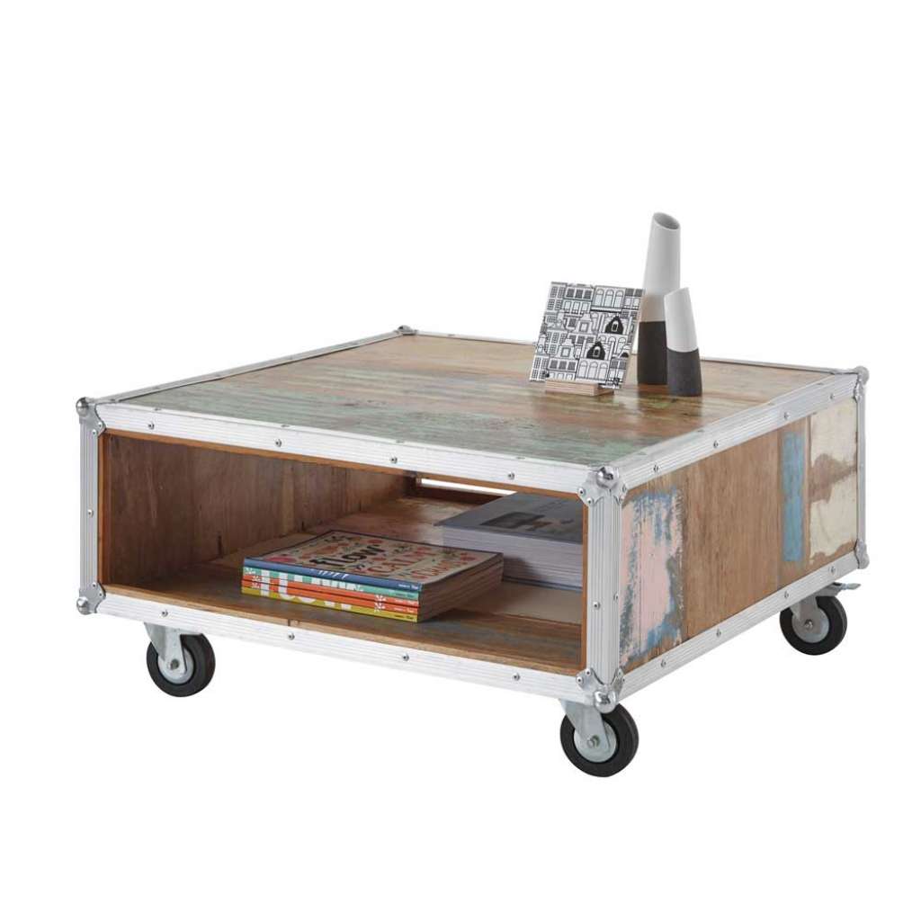 Designcouchtisch im Industry und Loft Stil Recyclingholz und Metall