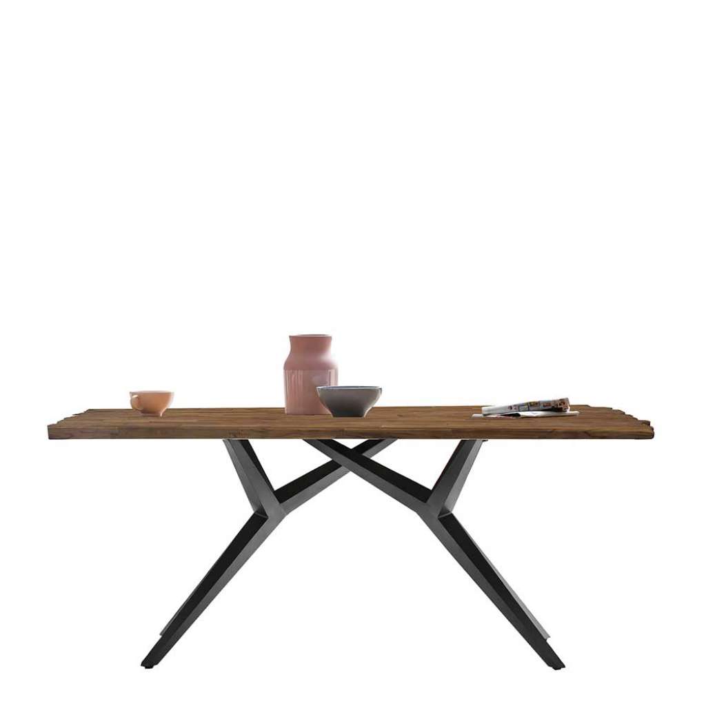 Designeresstisch aus Recyclingholz und Metall Industry und Loft Stil