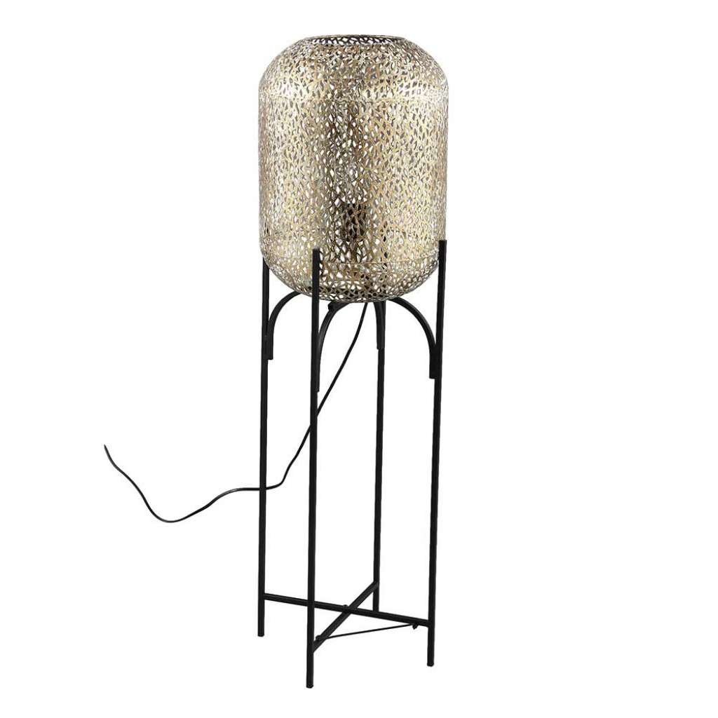 Stehlampe in Schwarz und Goldfarben 110 cm hoch