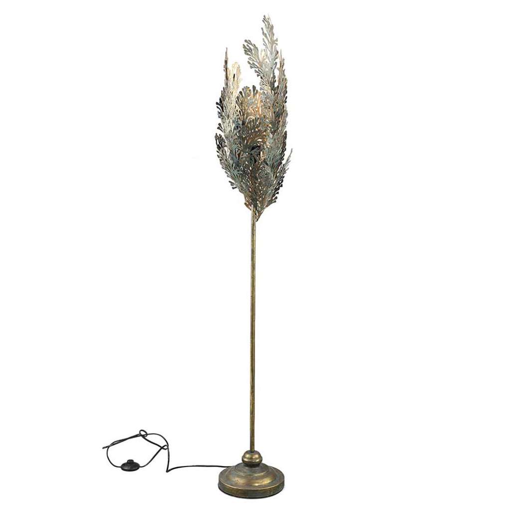 Stehlampe aus Eisen Altgoldfarben