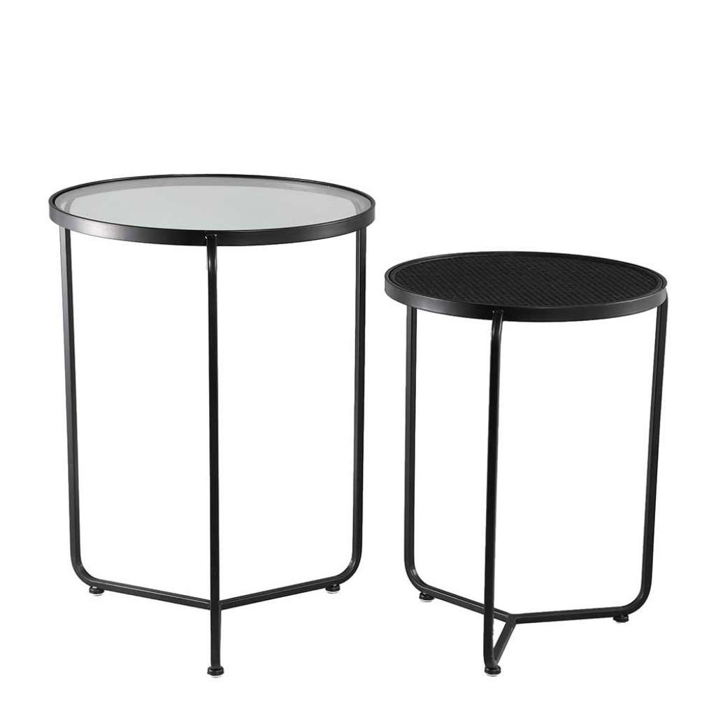 Beistelltische aus Metall Schwarz (zweiteilig)