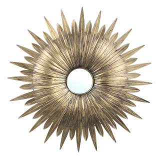 Designer Spiegel aus Metall Altgoldfarben