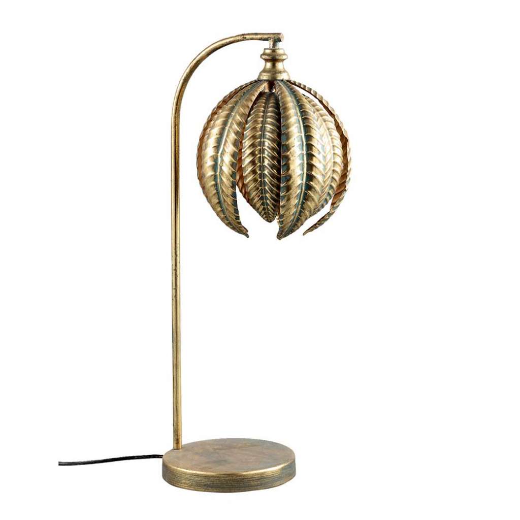 Tischlampe aus Metall Altgoldfarben