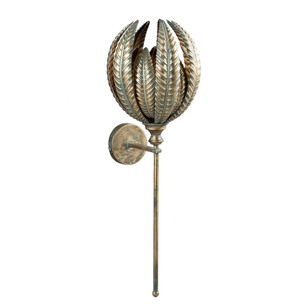 Wandleuchte aus Metall Altgoldfarben