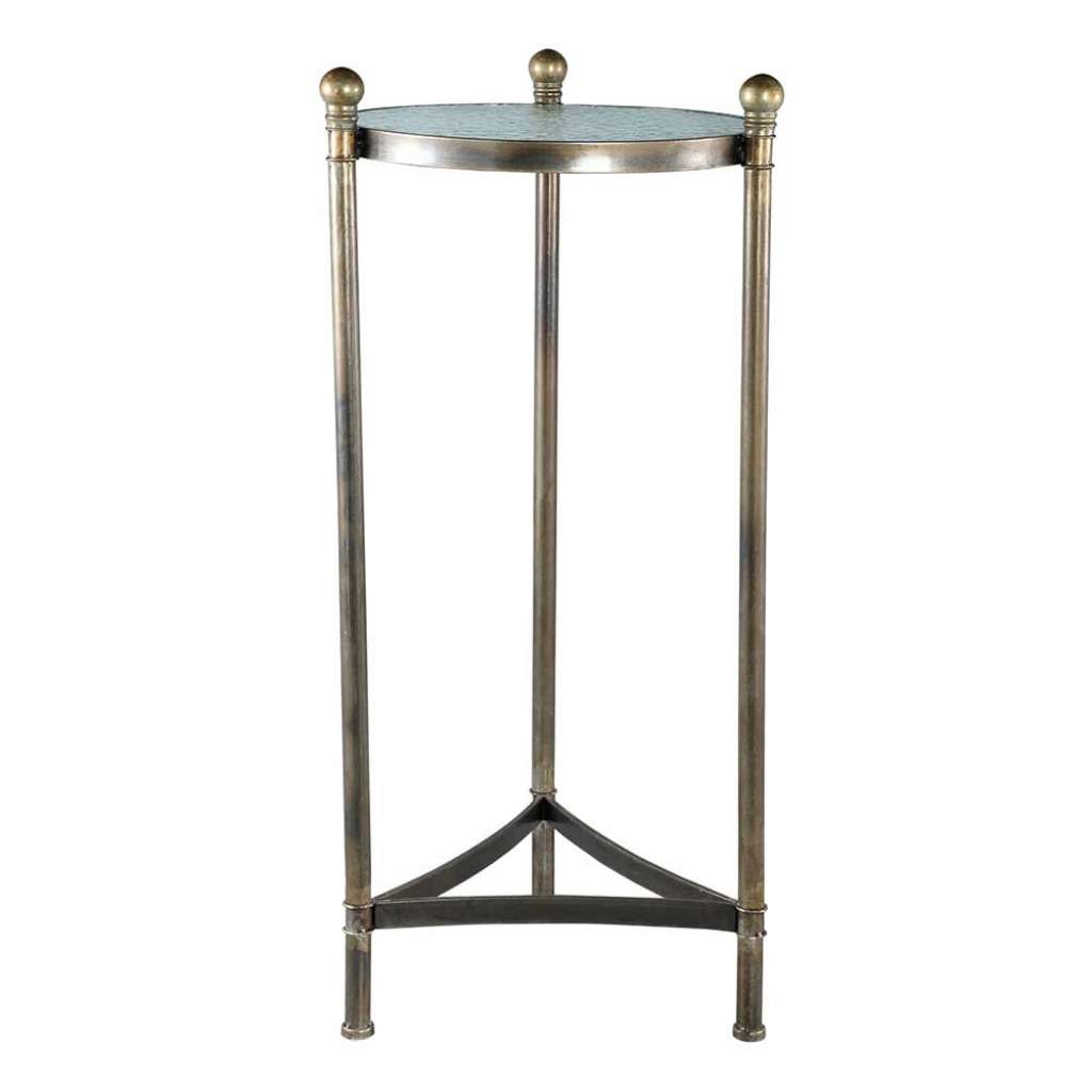 Pflanzensäule in Altgoldfarben Metall und Glas