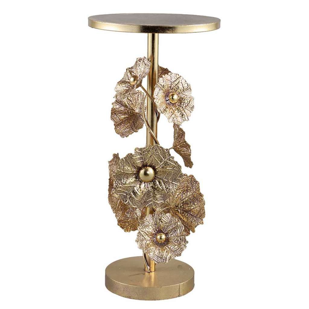 Designtisch floral in Goldfarben Vintage Look