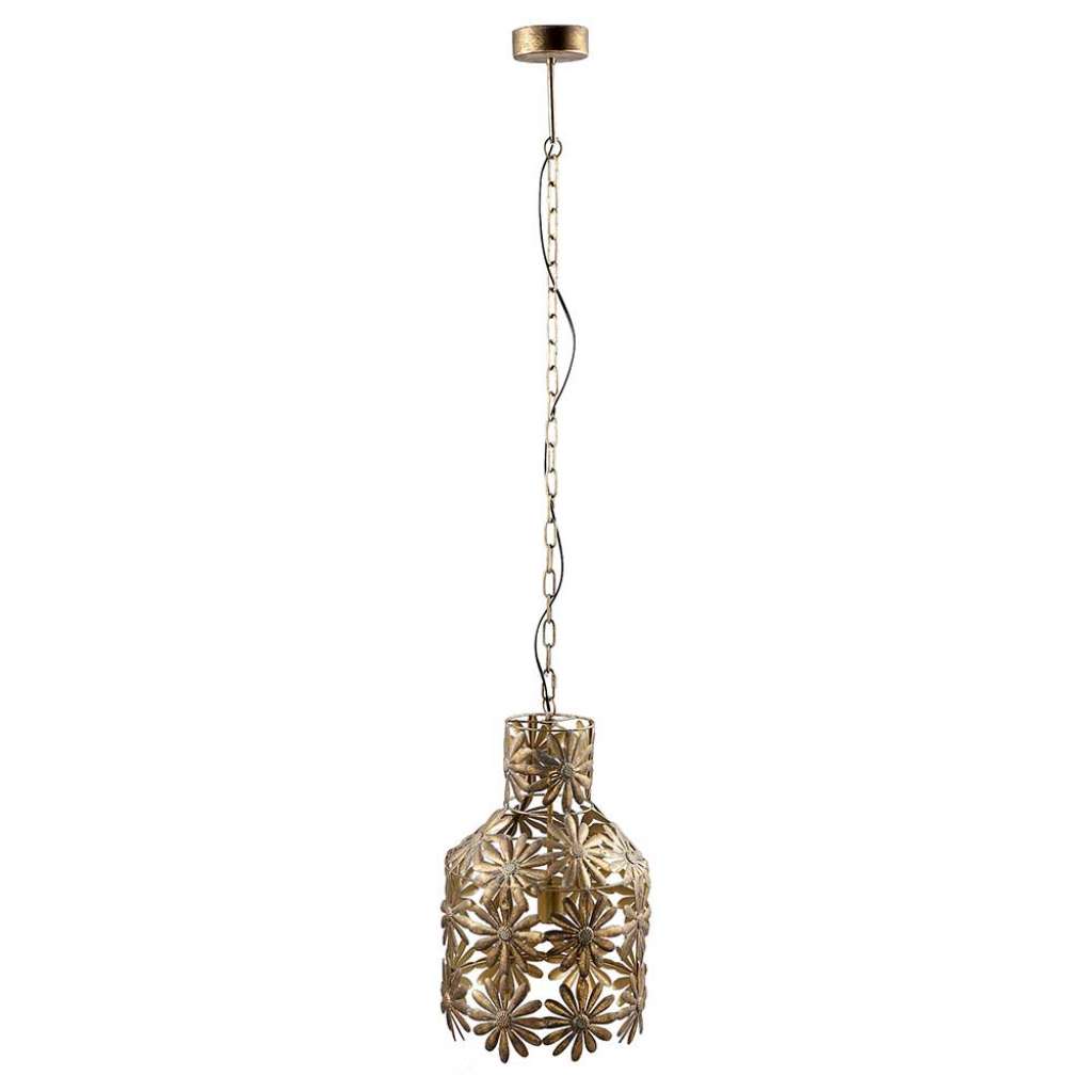 Deckenleuchte floral im Vintage Look Goldfarben