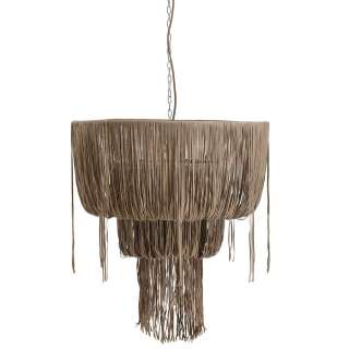 Pendelleuchte aus Kunstleder Beige Retrostil
