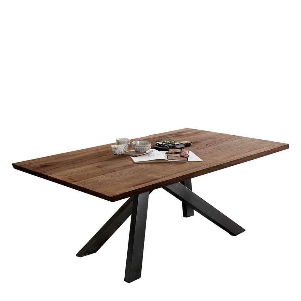 Balkeneiche Holztisch mit Räucheröl Finish Vierfußgestell