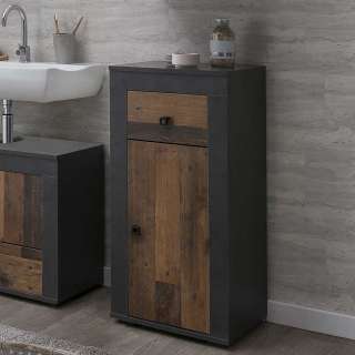 Badezimmer Unterschrank in Dunkelgrau Holz Antik Optik