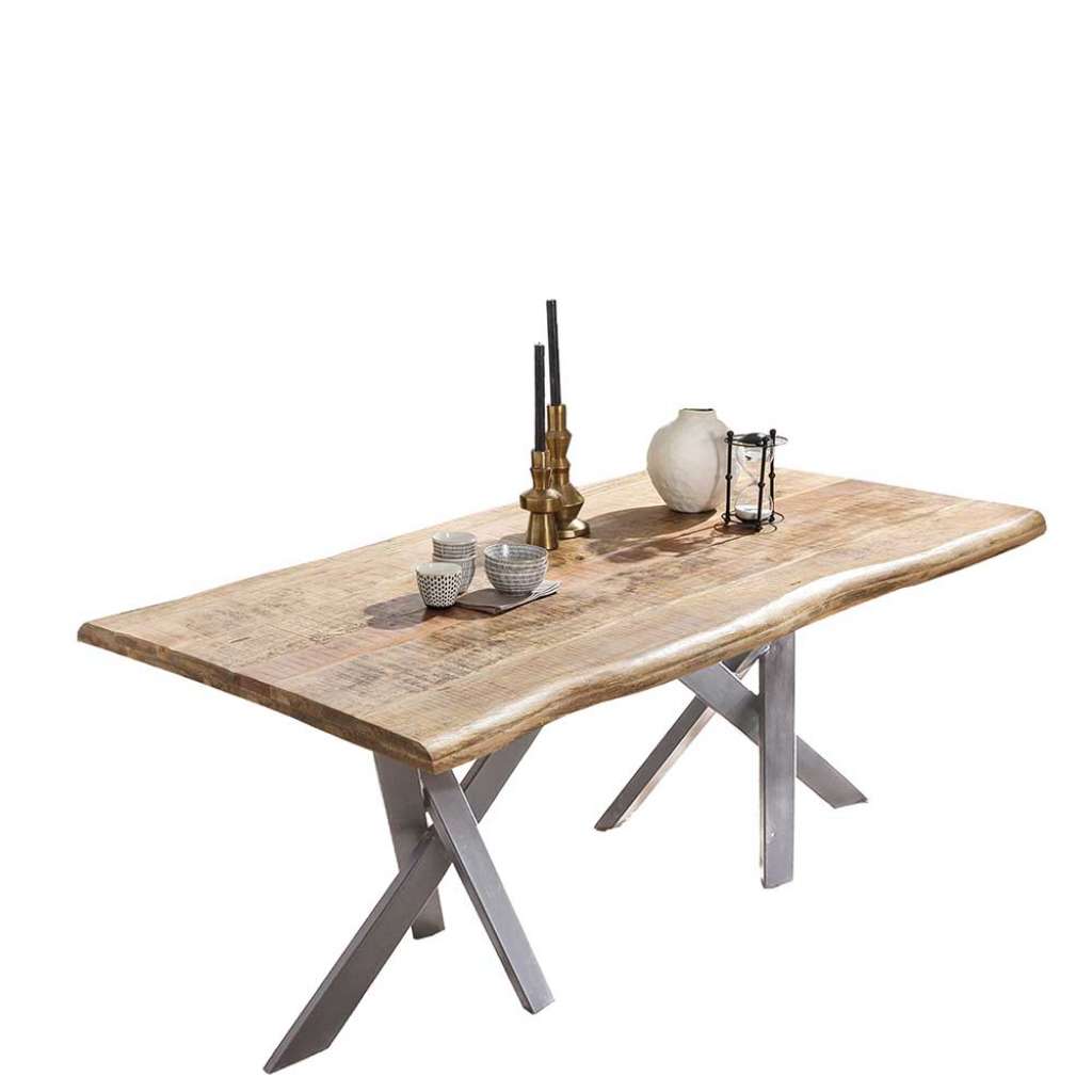 Esstisch Mangoholz im Industry und Loft Stil Baumkante