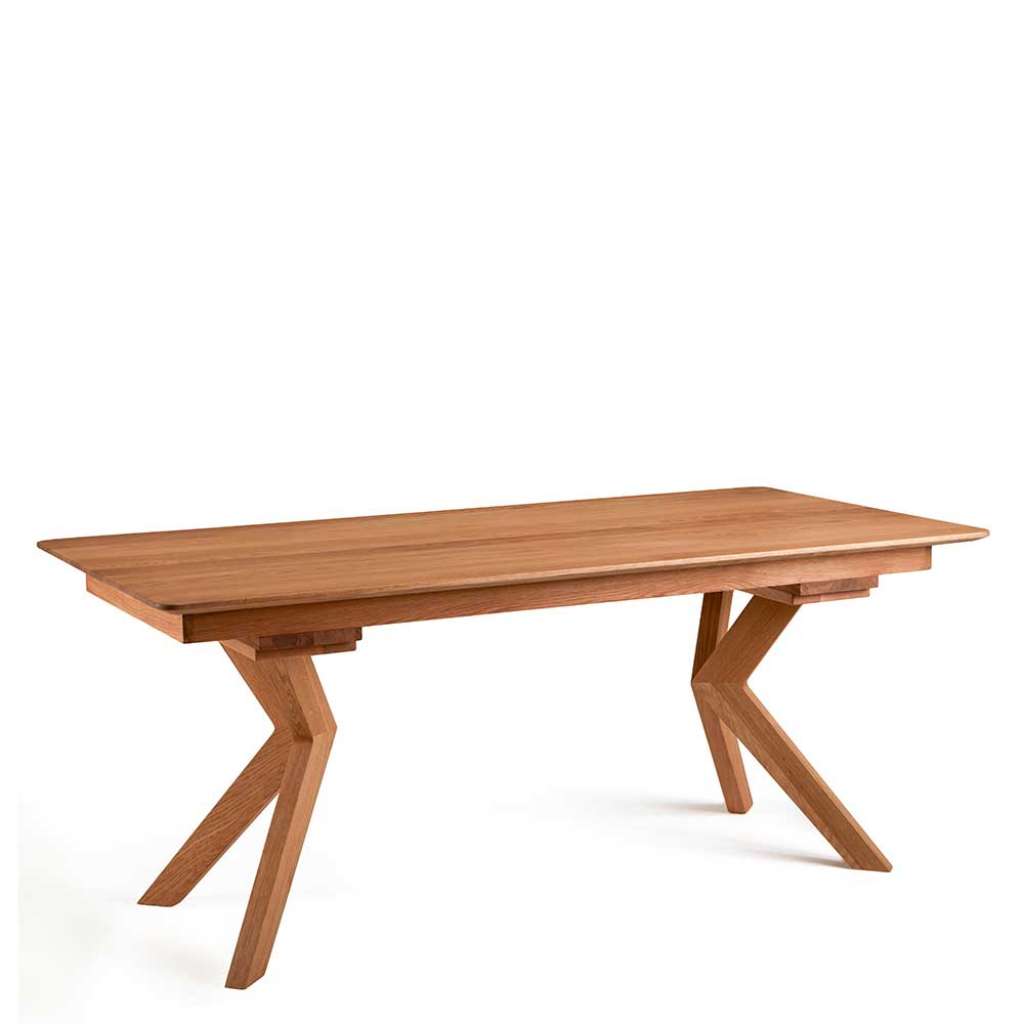 Esszimmertisch Wildeiche mit Design Vierfußgestell Oberfläche geölt
