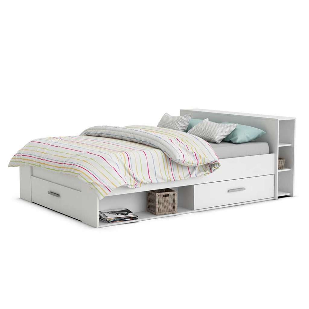 Schubladenbett in Weiß modernem Design