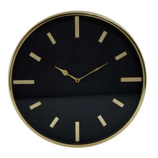 Wanduhr Metall in Schwarz und Gold minimalistisches Design