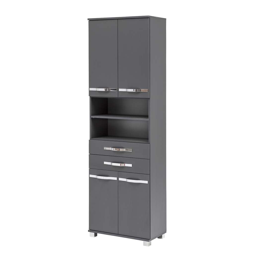 home24 Schildmeyer Hochschrank Dusty Spanplatte Anthrazit 60x194x33 cm (BxHxT)