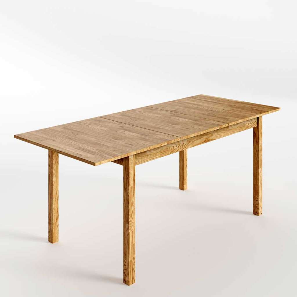 Holz Ausziehtisch aus Eiche geölt einer Einlegeplatte