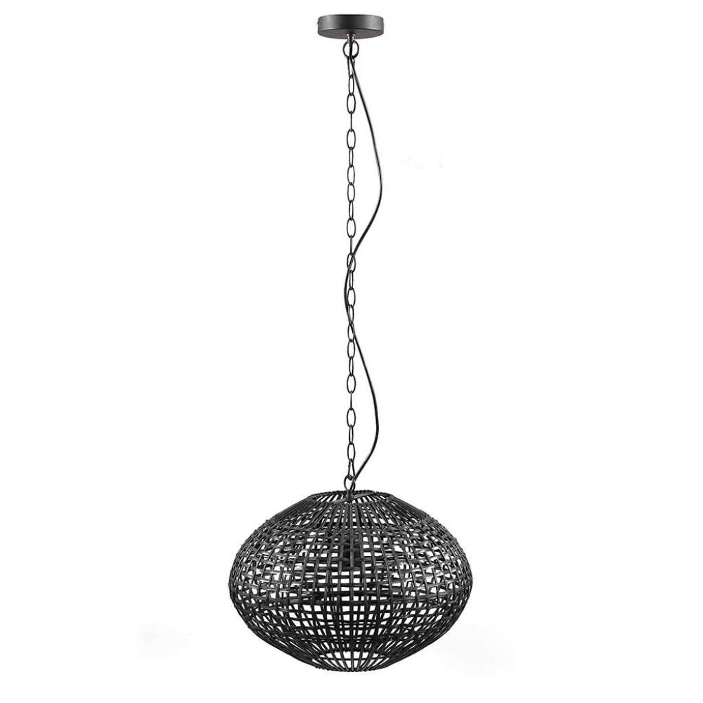 Schwarze Pendelleuchte aus Bambus Skandi Design