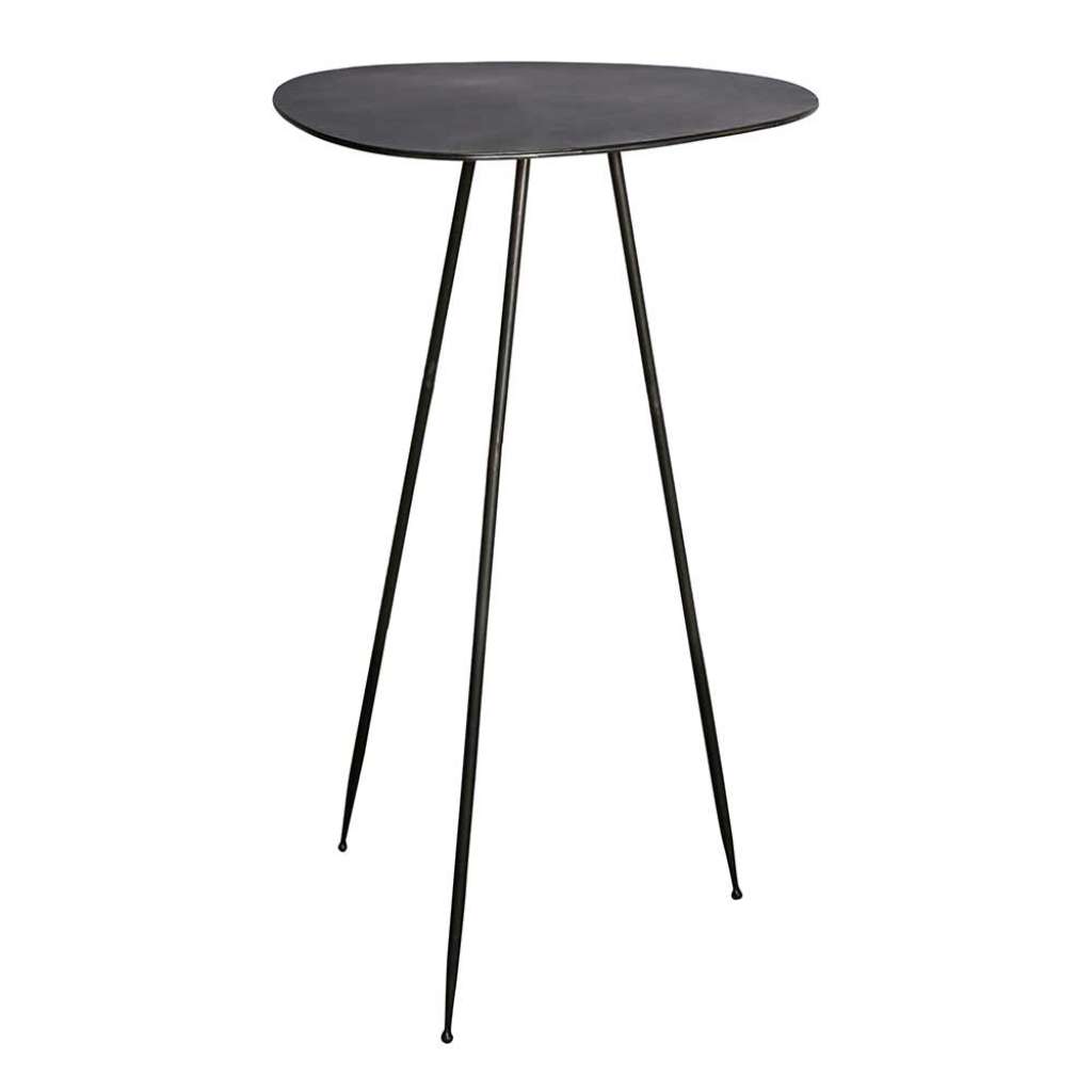 Telefontisch mit Tischplatte in Wankelform Metall schwarz