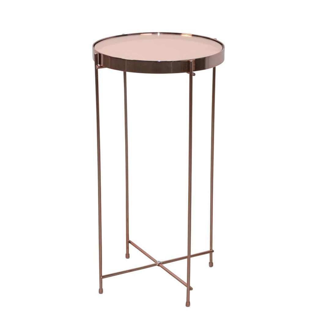 Beistelltisch Sofa in Rosegold Spiegelglasplatte
