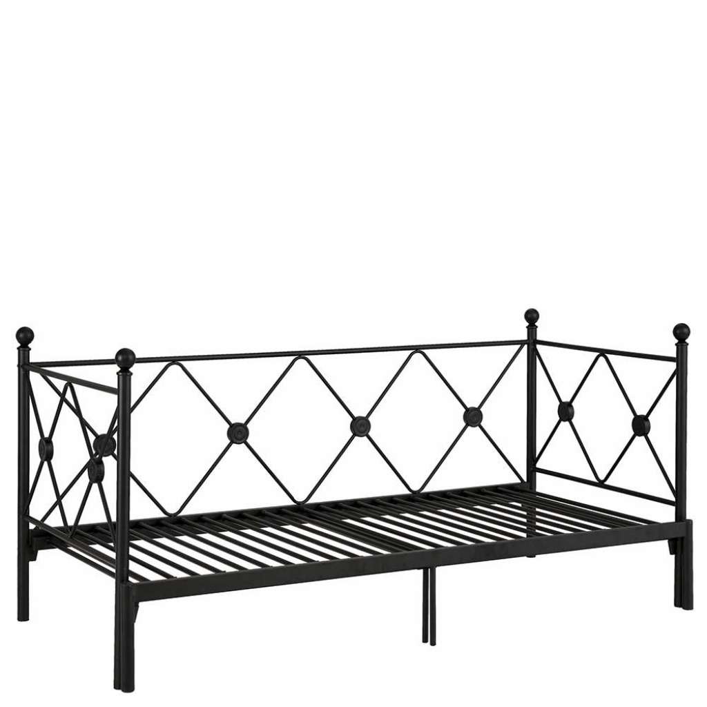 Vintage Metall Bett in Schwarz 28 cm Einstiegshöhe