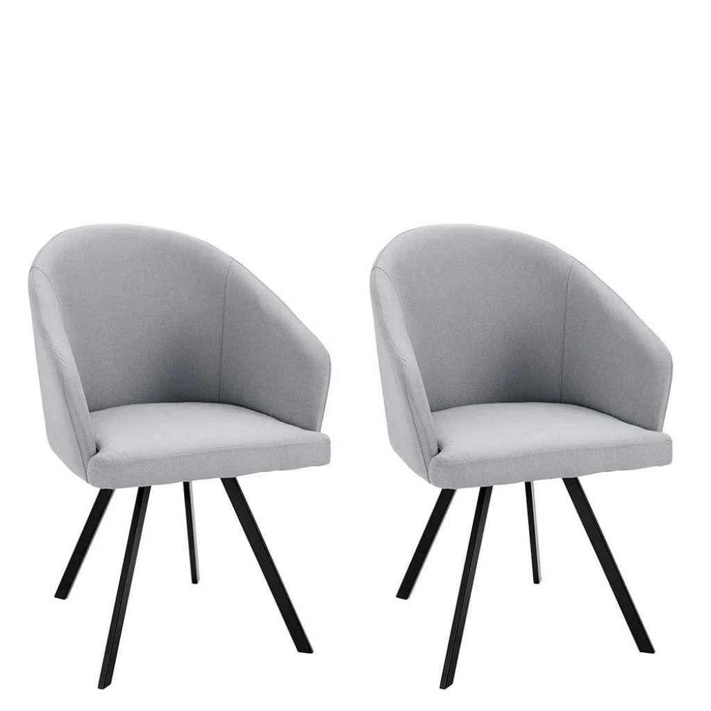 Cocktail Esszimmerstühle in Grau und Schwarz Armlehnen (2er Set)