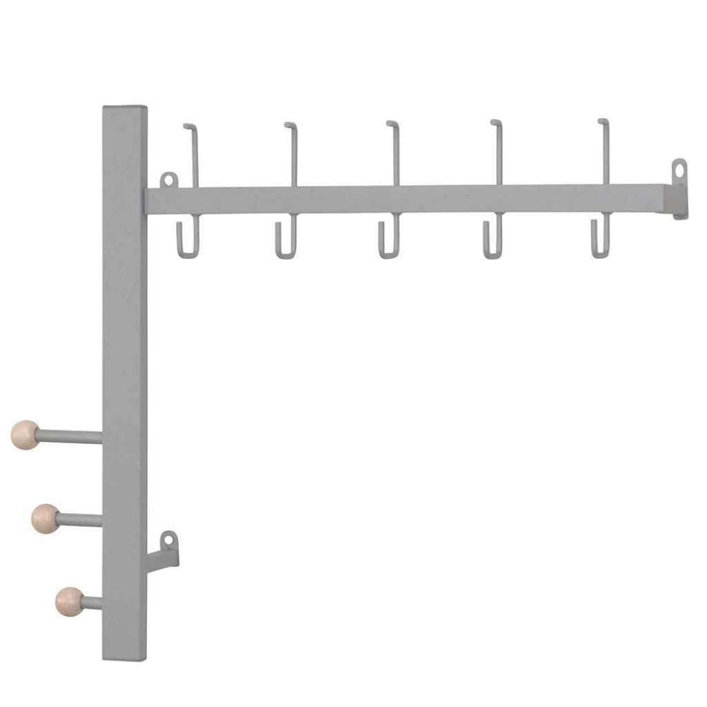 Wandgarderobenleiste in Alufarben 8 Kleiderhaken
