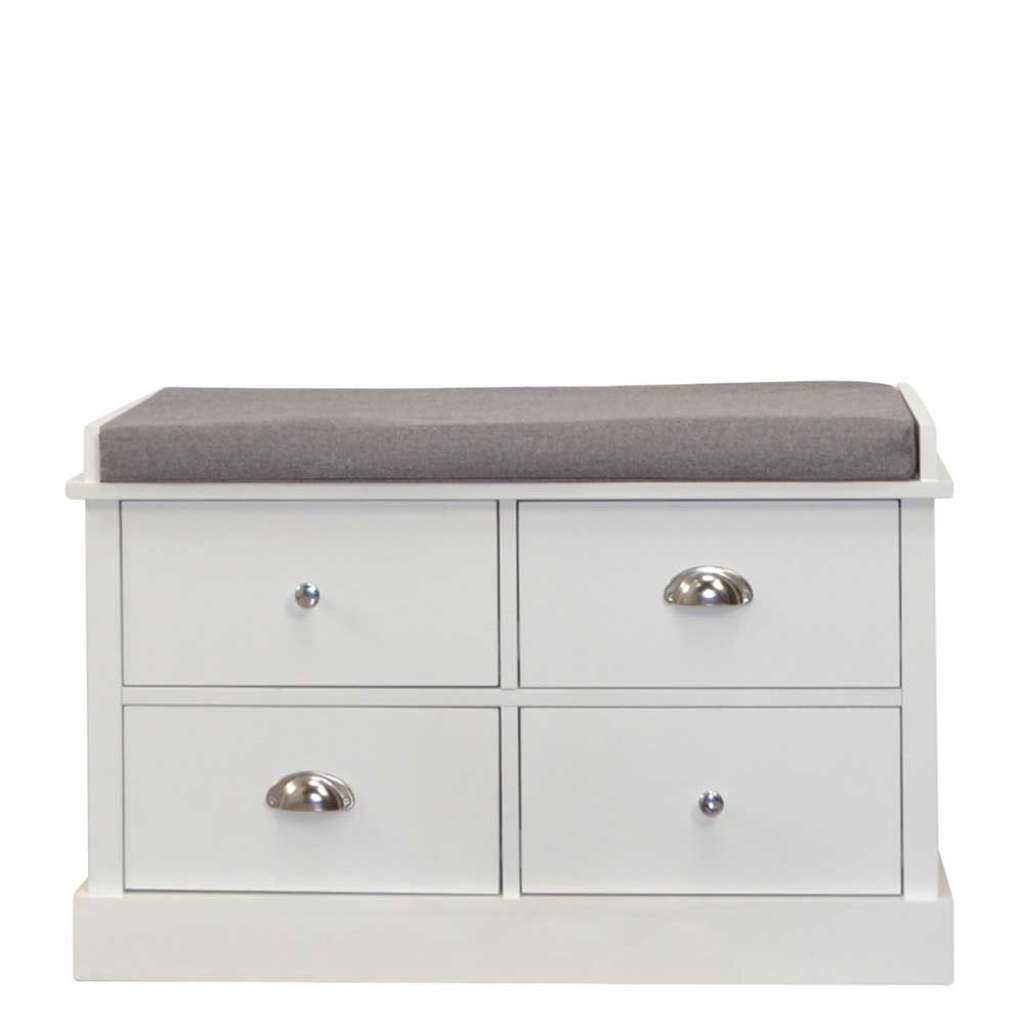 Garderoben Sitzbank in Weiß lackiert Polsterauflage