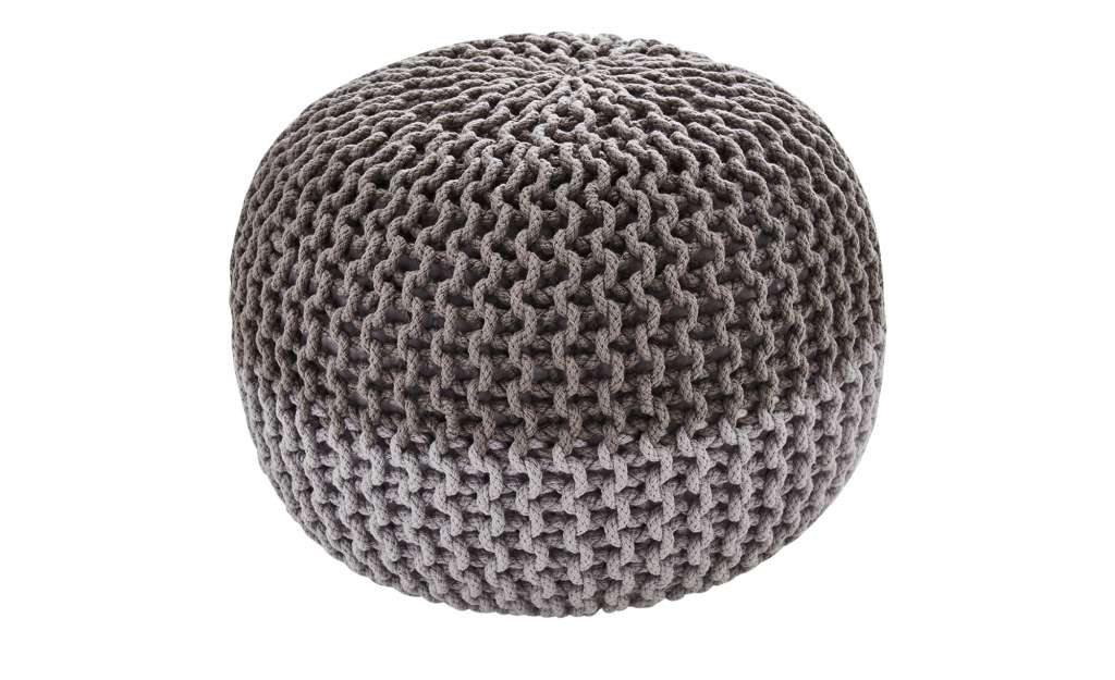 HOME STORY Strickpouf ¦ silber ¦ 100% Polystyrene Bälle im Baumwollbeutel Ø: 50 Heimtextilien > Kissen > Bodenkissen - Höffner
