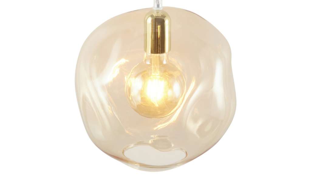 Pendelleuchte, 1-flammig, Glas amber/ goldfarben ¦ gold Ø: 25 Lampen & Leuchten > Innenleuchten > Pendelleuchten - Höffner