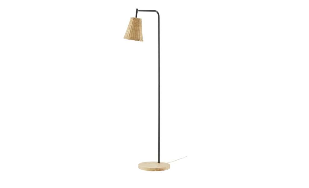 KHG Stehleuchte, 1-flammig, Rattan/schwarz ¦ holzfarben Lampen & Leuchten > Innenleuchten > Stehlampen - Höffner