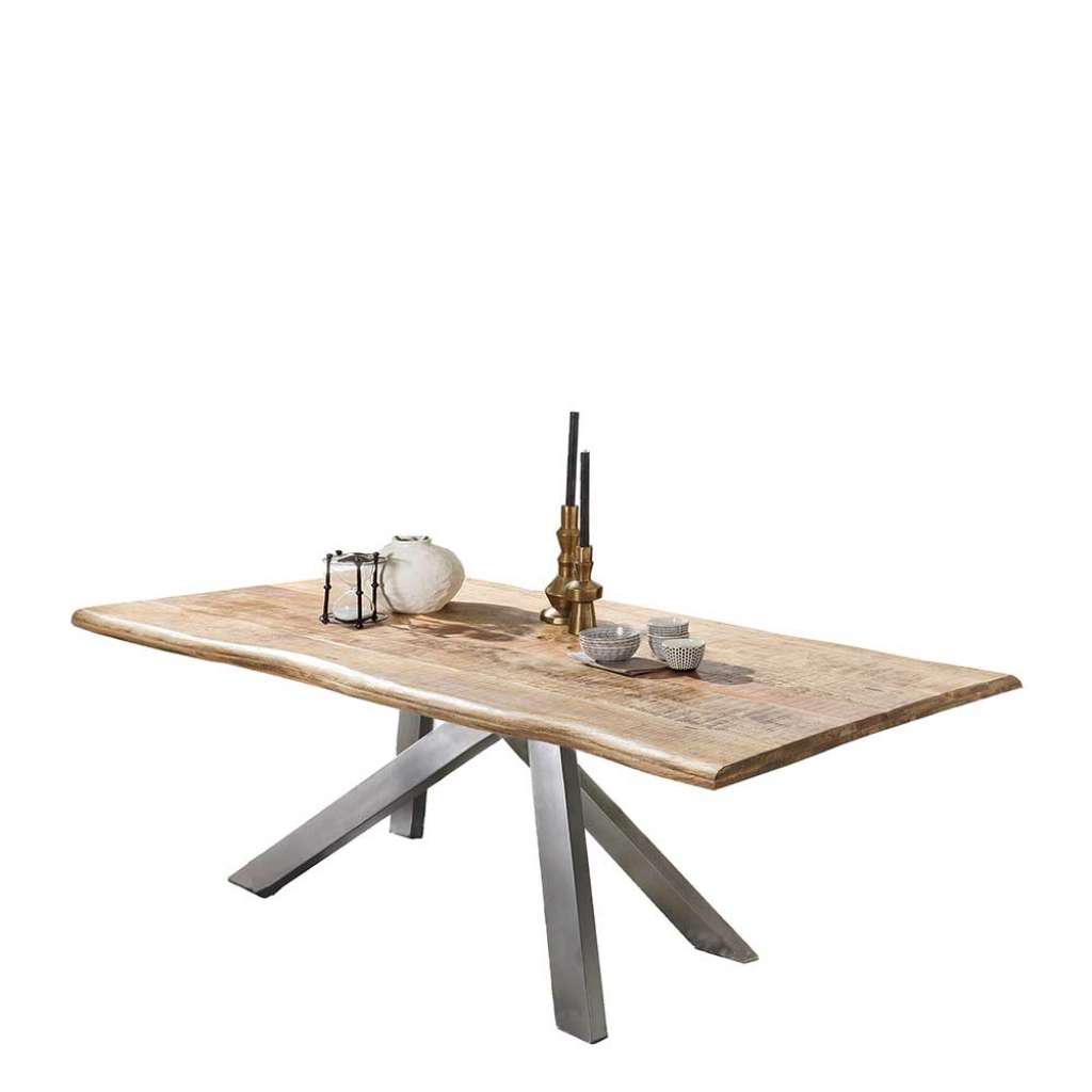Tisch Massivholz mit Baumkanten Industry und Loft Stil