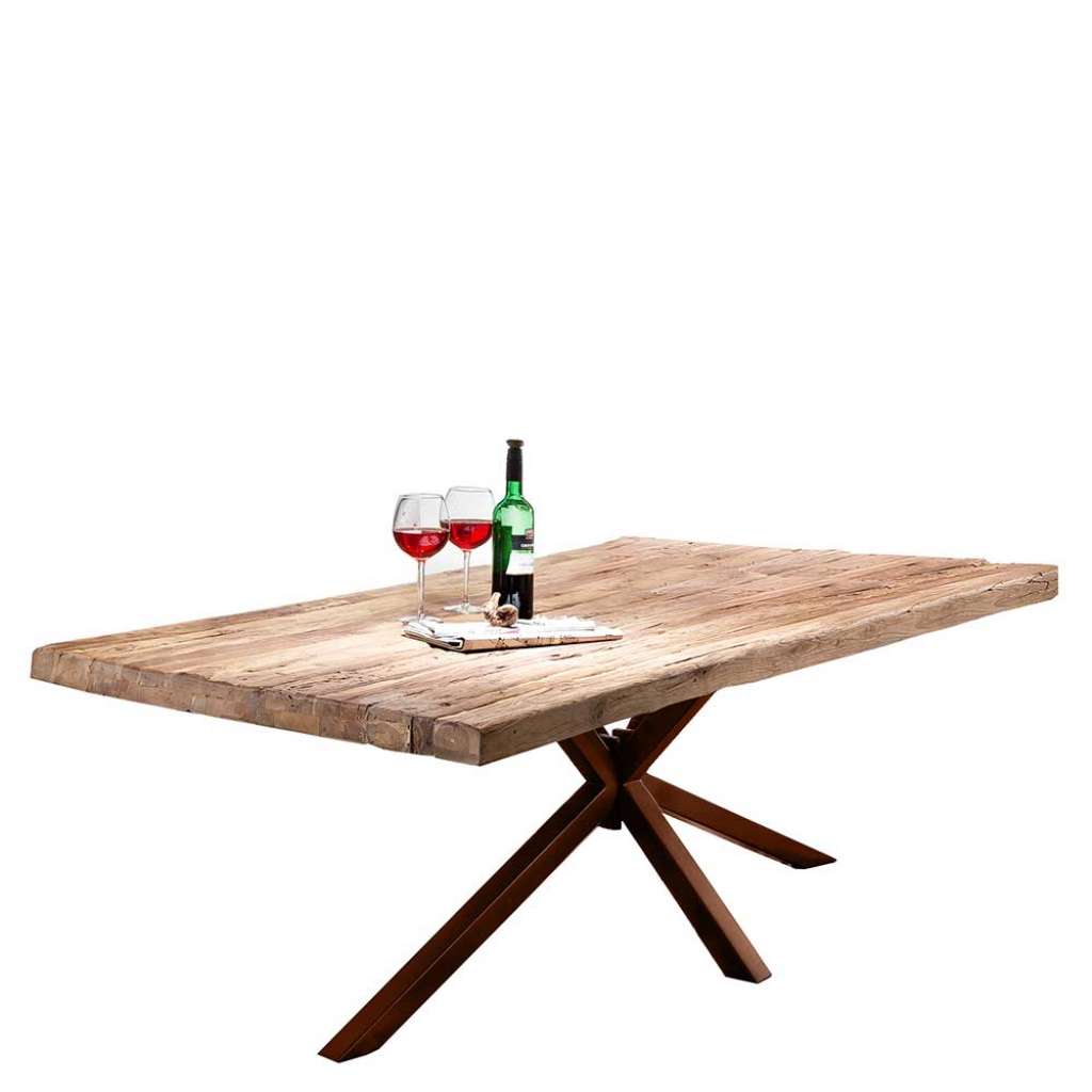 Tisch Esszimmer aus Teak Recyclingholz Metall Spider Gestell
