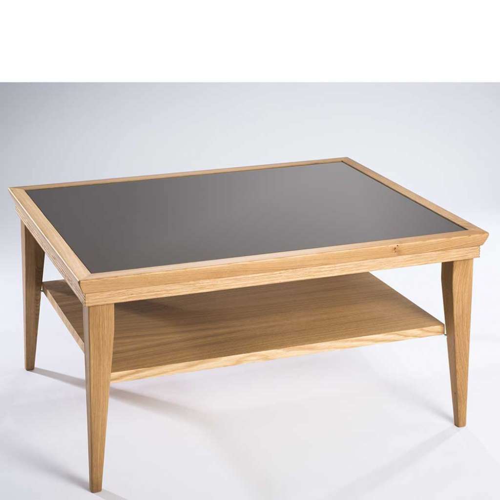 Sofa Tisch mit Glasplatte Taupe zusätzlicher Ablage