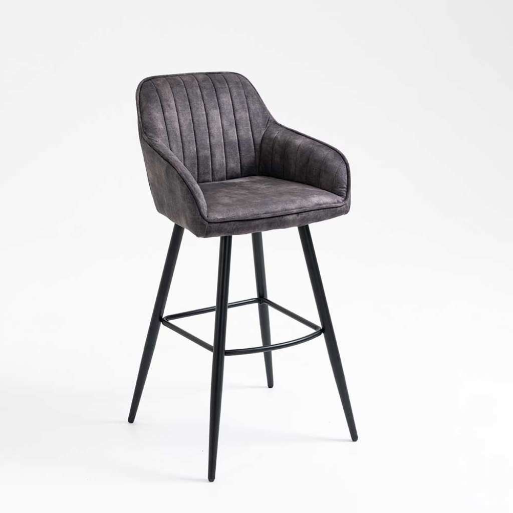 Tresen Stühle in Anthrazit und Schwarz 74 cm Sitzhöhe (2er Set)