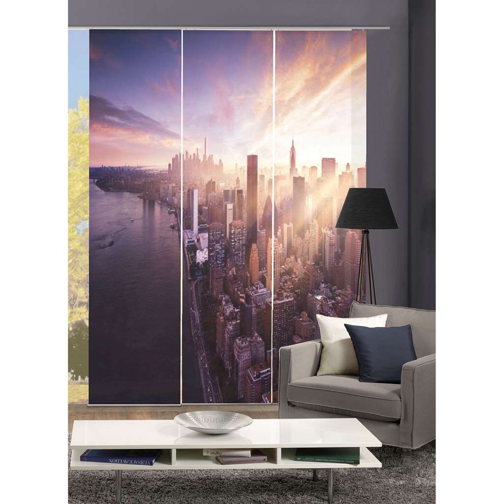 home24 Schiebevorhang Skyline (3er-Set)