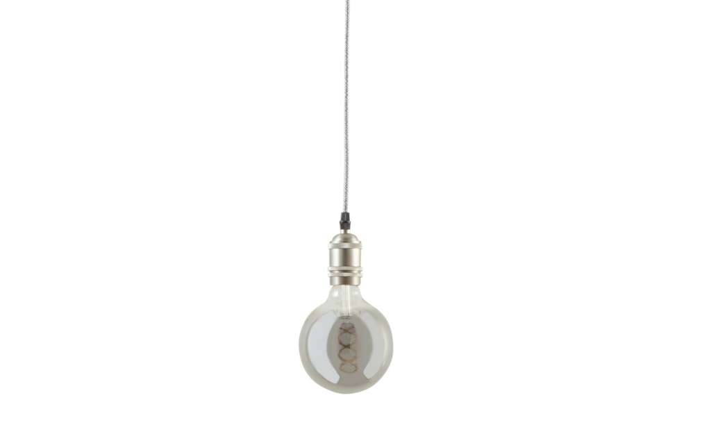 Pendel 1-flammig, Nickel mit grauem Stoffkabel Ø: 200 Lampen & Leuchten > Innenleuchten > Pendelleuchten - Höffner