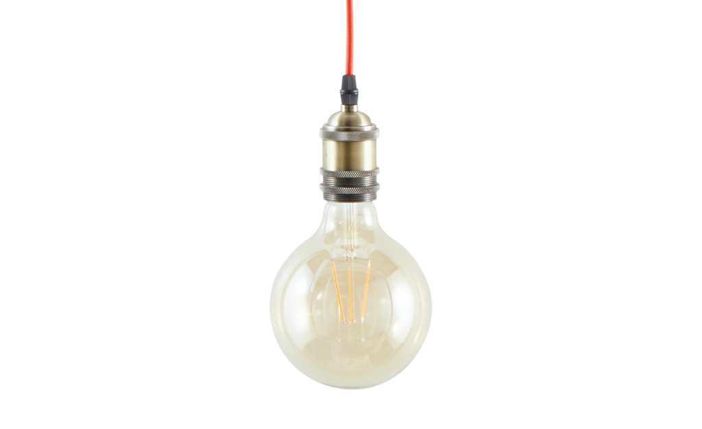 Pendel 1-flammig, brüniert mit Rotem Kabel ¦ rot Lampen & Leuchten > Innenleuchten > Pendelleuchten - Höffner