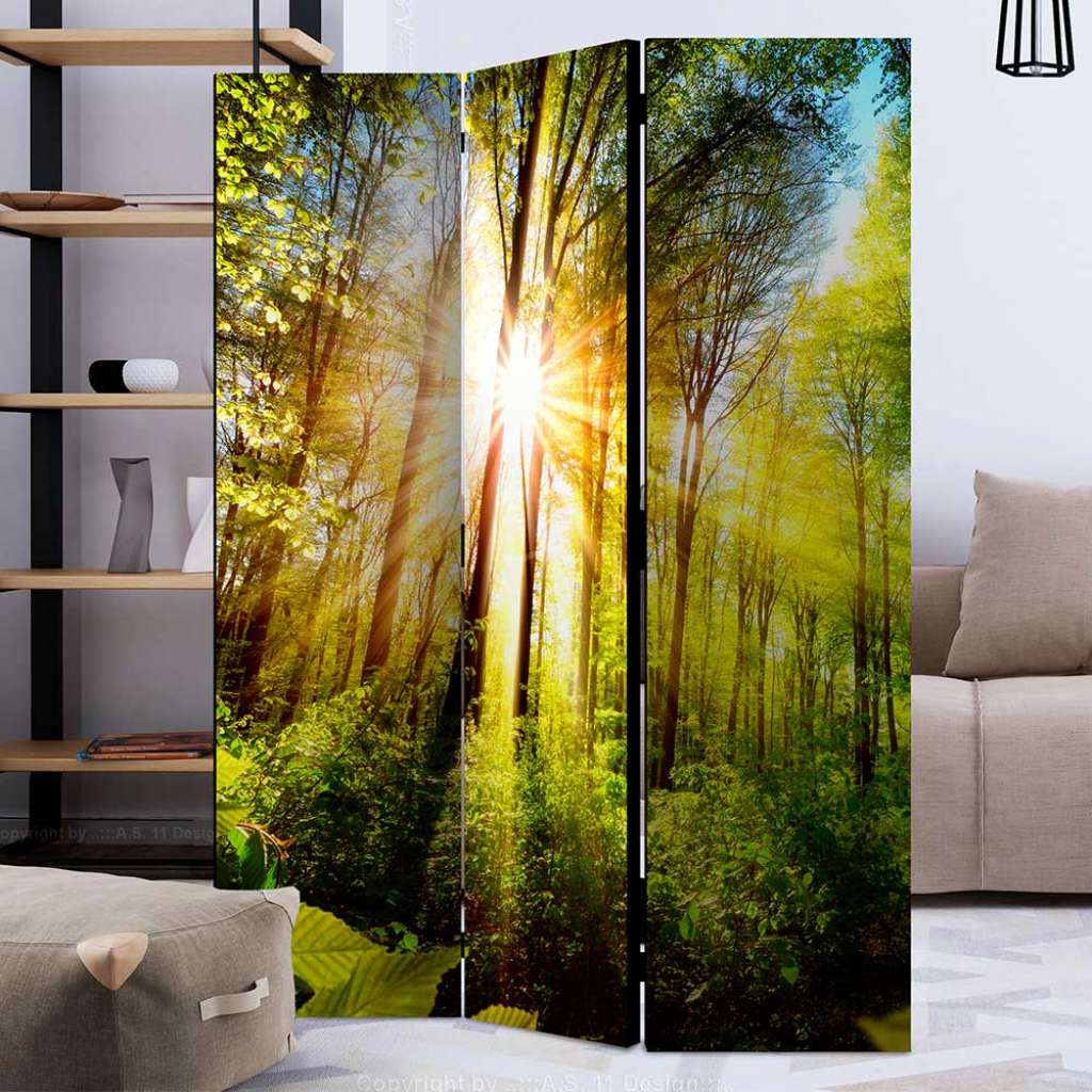 Trennwand Paravent in Bunt Wald Motiv