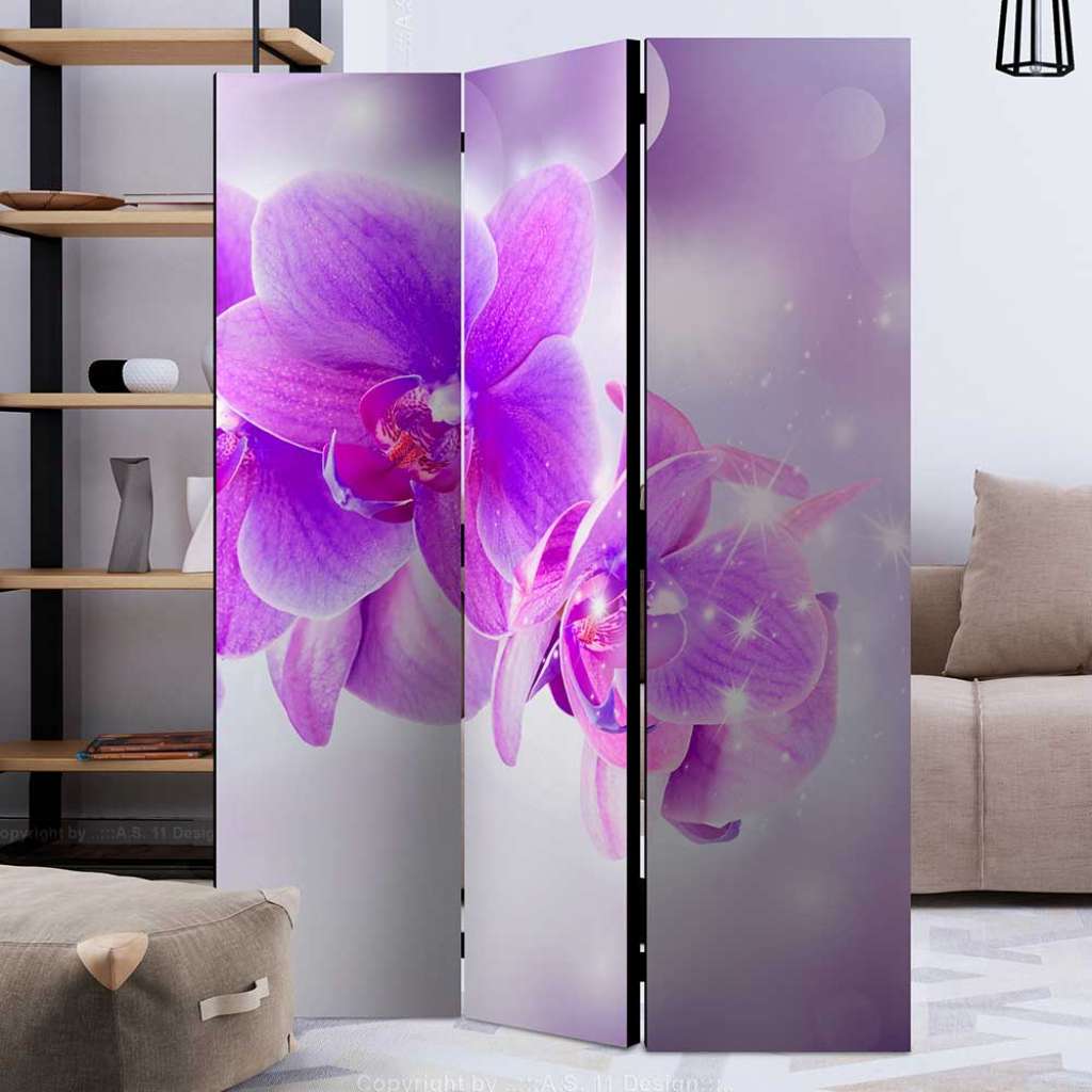 Paravent floral mit Phalaenopsis Motiv Pink